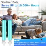 Qualirey 2 Pcs 9W UV Light Bulb Compatible with D200 Air Purifier, Air Purifier Whole House UV Light for R18, R18D R2000 Induct Air Purifier, UVC G23 2 Pin Base HVAC UV Light Bulb Replacement