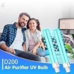Qualirey 2 Pcs 9W UV Light Bulb Compatible with D200 Air Purifier, Air Purifier Whole House UV Light for R18, R18D R2000 Induct Air Purifier, UVC G23 2 Pin Base HVAC UV Light Bulb Replacement