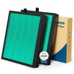 AROEVE MK07 Air Filter Pet Allergy Replacement 4-in-1 Air Purifier Filter, Efficiency Activated Carbon for Dust Pollen Lint Smoke Pet Dander Version (2 Pack)