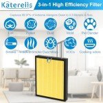 Katerelis Vital 200S Pet Allergy Air Purifier Replacement, with 1 Cleaning Brush, Compatible with LEVOIT Air Purifier Vital 200S, Vital 200S-RF-PA, 3-in-1 Filter, Part No. LRF-V201-YUS (2 PACK)