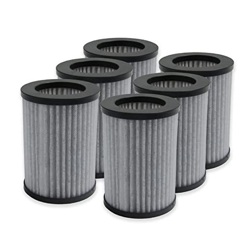 PUREBURG PEPERSFIL Replacement Filters Compatible with Pure Enrichment PureZone Mini Portable Air Purifier (PEPERSAP),6-Pack HEPA 3-Stage Filtration Activated Carbon