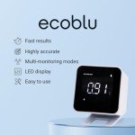Ecosense EB100 EcoBlu, Home Radon Detector, Capture & Display Results Every 10 Minutes, Short & Long-Term Continuous Monitoring, Easy to Use