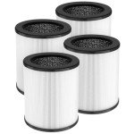 4 Pack KJ80 Replacement Filter, 3-in-1 KJ80 H13 HEPA Filter High Efficiency Air Purifier Filter Replacement for Druiap KJ80 (Not for KJ150 Model Air Purifier), Compared to part# AF3080