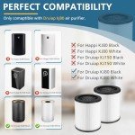4 Pack KJ80 Replacement Filter, 3-in-1 KJ80 H13 HEPA Filter High Efficiency Air Purifier Filter Replacement for Druiap KJ80 (Not for KJ150 Model Air Purifier), Compared to part# AF3080