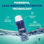 PUR PLUS 30-Cup Water Filter Dispenser with 1 Lead-Reducing PUR PLUS Filter, Dishwasher Safe, Powerful Filtration, Large Capacity with Slim, Space-Saving Design, White (DS1811Z)