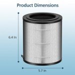 JF100 Replacement Filter Compatible with JF100 Air Purifier, 3-in-1 True HEPA and Activated Carbon Filters, 2 Pack