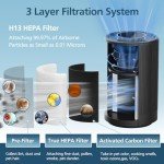 JF100 Replacement Filter Compatible with JF100 Air Purifier, 3-in-1 True HEPA and Activated Carbon Filters, 2 Pack