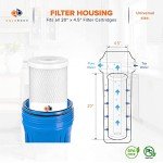 Aquaboon 4.5 x 20 Carbon Block Filter Cartridge Large - 5 Micron Whole House Water Filter Replacement Remove Chlorine Taste Odors Compatible with FC25B, EPM-20BB, CB-BB-20, 155783-43 (1 Pack)