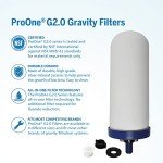 ProOne Big+ Gravity Water Filter System - High Capacity 3-Gallon Polished Stainless Steel NSF Certified Water Filter Dispenser & 1 Filter