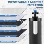 2.25 Gallon Gravity-fed Water Filter System by Fetechmate, 304 Stainless Steel Ultra-Filtration Gravity Water Filter System Bundle with Water Filter, Metal Water View Spigot and Detachable Stand