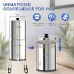 ICEPURE Gravity-fed Water Filter System, 2.35G Stainless-Steel 304 Countertop Filter System with 2 Black Carbon Filters, Providing Clean&Clear&Fresh Water, Used for Camping, RVing, Emergencies, Home