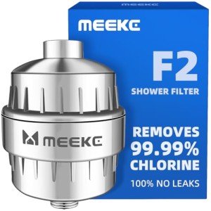 MYWER F2 Shower Filter Head for Hard Water - Premium Filtered Shower Head - Removes 99.99% Chlorine, 100% No Leaks and High Output - Shower Water Filter - Bathroom Shower Filter