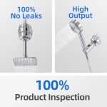 MYWER F2 Shower Filter Head for Hard Water - Premium Filtered Shower Head - Removes 99.99% Chlorine, 100% No Leaks and High Output - Shower Water Filter - Bathroom Shower Filter