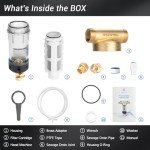 BriskSpring Spin Down Sediment Filters With Scraper, Well Water Filter System for House, Reusable Whole House Water Filter for Well Water, 300 Micron, 1" MNPT + 3/4" FNPT + 3/4"MNPT, BPA Free