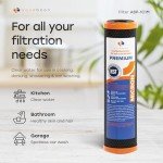 Aquaboon 1 Micron Carbon Water Filter 10 x 2.5" - Countertop & Under Sink Water Filter Replacement Cartridge - Carbon Block Filter CTO for Home Water Filter Systems Compatible with GE FXWTC (6 Pack)