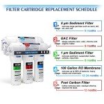 FS-TFC 5-Stage Reverse Osmosis Water Filtration System 100GPD Fast Flow Plus Extra 4 Filter for Free (FS-RO-100G-A)