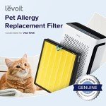 LEVOIT Vital 100S-P Pet Allergy Air Purifier Replacement, Supports HEPA Sleep Mode, 3-In-1 Filter, Efficiency Activated Carbon, Vital 100S-RF-PA , 1 Pack, Yellow