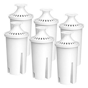 FilterLogic NSF Certified Pitcher Water Filter, Replacement for Brita® Classic 35557, OB03, Mavea® 107007, Replacement for Brita® Pitchers Grand, Lake, Capri, Wave and More (Pack of 6)