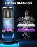 CO-Z Gravity-Fed Water Filter System, 2.25 gal UV Countertop Water Filtration System, Stainless Steel Water Purifier with 2 Carbon Filters, Water Level Spigot, Chamber Stand, NSF/ANSI 42 Certification