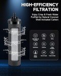 CO-Z Gravity-Fed Water Filter System, 2.25 gal UV Countertop Water Filtration System, Stainless Steel Water Purifier with 2 Carbon Filters, Water Level Spigot, Chamber Stand, NSF/ANSI 42 Certification