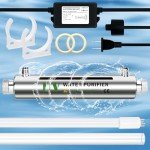 JAHEA UV Water Filter,Add-on Kit for Under Sink Water Filtration Systems,Ultraviolet Water Purifier Sterilizer Filter for Whole House Water Purification,2GPM 21W 110V