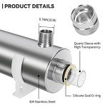 JAHEA UV Water Filter,Add-on Kit for Under Sink Water Filtration Systems,Ultraviolet Water Purifier Sterilizer Filter for Whole House Water Purification,2GPM 21W 110V