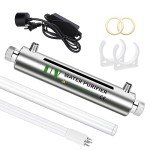 JAHEA UV Water Filter,Add-on Kit for Under Sink Water Filtration Systems,Ultraviolet Water Purifier Sterilizer Filter for Whole House Water Purification,2GPM 21W 110V