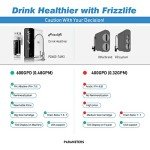 Frizzlife RO Reverse Osmosis Water Filtration System - 600 GPD High Flow, Tankless, Reduce TDS, Compact, Alkaline Mineral PH, 1.5:1 Drain Ratio, USA Tech Support, PD600-TAM3