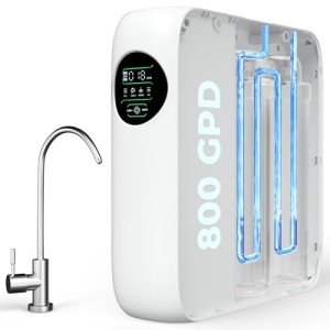 Reinmoson 800GPD Reverse Osmosis System NSF Certified TDS Reduction, 7 Stage Tankless Reverse Osmosis Water Filter System Under Sink 2.5:1 Pure to Drain RO Water Filtration System