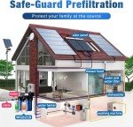 iSpring WGB21B 2-Stage Whole House Water Filtration System with 3/4 inch Push-Fit Braided Stainless Steel Hose Connectors and Ball Valve