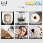 PRO+AQUA Elite Series GEN2 PRO-100-E 3-Stage Whole House Water Filtration System for City & Well Water with Pressure Gauges | Reduces Contaminants, Sediment, Chemicals, Heavy Metals, with 1” Ports