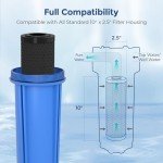 1 Micron 10"x2.5" Whole House Water Filter, CTO Carbon Water Filter Replacement for iSpring FC15, Pentek EP-10, Whirlpool WHKF-WHWC, 4 Pack