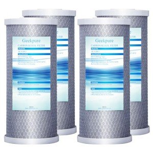 10-Inch Whole House Carbon Block Water Filter -4.5" x 10"-5 Micron- Pack 4