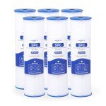 Whole House Water Filter Cartridge Replacement, 20 Micron Water Filter 10" x 2.5" Pleated Polyester Sediment Well Water Filter Compatible with W20CLA, W50PE, FXWPC, WFPFC3002, WHKF-WHPL - 6 Pack
