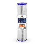 Aquaboon Whole House Water Filter Replacement Cartridge - 1 Micron 20"x4.5" Water Filter Pleated Sediment Filter - Well Water Filter for Sediment Filtration Compatible With Pentair ECP5-20BB, 2 Pack