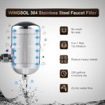 𝗪𝗜𝗡𝗚𝗦𝗢𝗟 Faucet Water Filter Replacement Cartridge, Reduce 99.6% Lead Chlorine Odor, Alkalize Water, Mineralize Water, Multi-function NSF/ANSI 42&53, Compatible with WINGSOL Faucet Filter