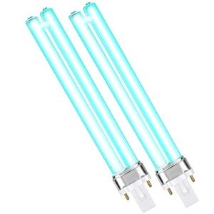 Kittmip 2 Pcs Air Purifier UV Bulb for HVAC Air Condition Duct, UVC G23 2 Pin Base Replacement Light Bulb for D200, R18, R18D R2000 Induct Air Purifier Whole House UV Light (13W)