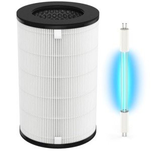 AP-T40 True HEPA Filter & UV-C Replacement Bulbs Compatible with HoMedics AP-T40, AP-T40WT, AP-T43-WT, AP-T45-BK and AP-T45-WT