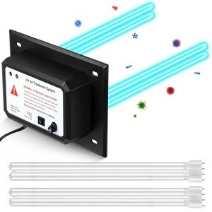 Qualirey HVAC UV Light Air Purifier for Whole House, 72 Watts 110V Dual UV UVC Light in Duct for HVAC Duct Germicidal Filter, UVC Light for AC Air Conditioning