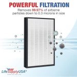 LifeSupplyUSA True HEPA Filter Replacement Compatible with Envion AllergyPro AP450 Air Purifier