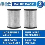 Fette Filter - 2 Pack Replacement Filters Compatible with Pure Enrichment PureZone Mini Portable Air Purifier PEPERSAP