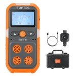 TopTes Guard-101 4 Gas Monitor Multi Gas Detector for H2S, CO, LEL and O2, with Vibration, Visual and Audible Alarms, 14h Long Battery Life, Safety Explosion-Proof, Gas Monitor for Work, Home - Orange