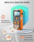 TopTes Guard-101 4 Gas Monitor Multi Gas Detector for H2S, CO, LEL and O2, with Vibration, Visual and Audible Alarms, 14h Long Battery Life, Safety Explosion-Proof, Gas Monitor for Work, Home - Orange