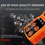 Gas Detector, CHNADKS 4 Gas Monitor H2S,O2,CO and LEL Multiple Indicator with Vibration, Audible, Visual 4 Gas Monitor Personal Rechargeable Gas Sniffer Alarm with LCD