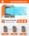 TopTes Guard-101 4 Gas Monitor Multi Gas Detector for H2S, CO, LEL and O2, with Vibration, Visual and Audible Alarms, 14h Long Battery Life, Safety Explosion-Proof, Gas Monitor for Work, Home - Orange
