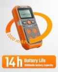TopTes Guard-101 4 Gas Monitor Multi Gas Detector for H2S, CO, LEL and O2, with Vibration, Visual and Audible Alarms, 14h Long Battery Life, Safety Explosion-Proof, Gas Monitor for Work, Home - Orange