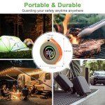 Pildegro 3-in-1 Portable Carbon Monoxide Detector, Professional Rechargeable Real-Time Travel CO Monitor 120HR Standby, Premium Reliable CO Detector with Loud Alarm for Air Safety (Orange/Passion)