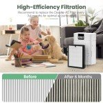 2 Pack ClearAir-A5 Replacement Filter Compatible with VEWIOR ClearAir-A5 Air Purifier, 3-in-1 High-efficiency H13 True HEPA Air Cleaner Filter
