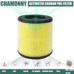 CHAMONNY B-D02U Filter Replacement, Compatible with VEWIOR B-D02U Air Purifier and MOO-KA B-D02L and KOIOS B-D02L Air Purifier, 4 Pack