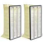 Montemono 2 PCS MERV 14 Synthetic Pocket Air Filter Replacement for 750-ER Air-Tech HP Jet AFS-1000B AFS-1000C, 3 Inner Bag Filter Compatible with JDS 14003 Powermatic 1791082 JET 708733, 24"*12"*12"